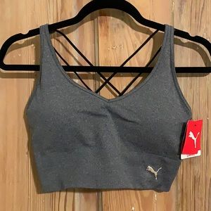 NWT Grey Strappy Puma Sport Bra Size Large